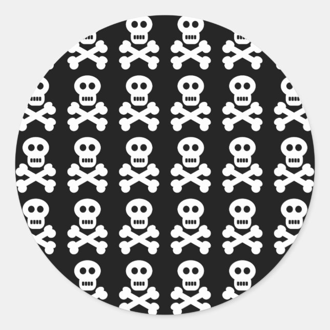 Sticker Rond Pirate crâne et os croisés (Devant)