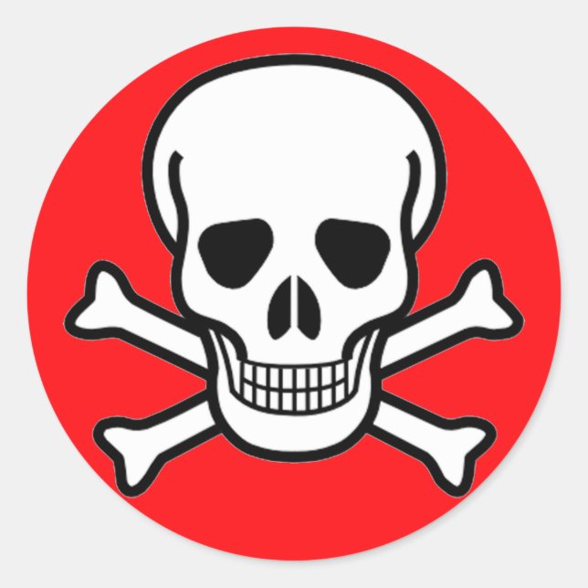 Sticker Rond Pirate crâne et os croisés (Devant)
