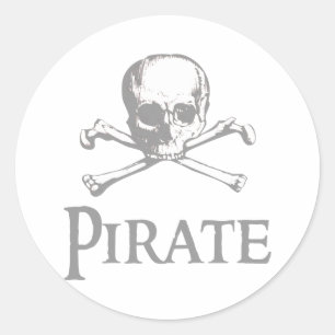 Sticker Rond Pirate crâne et os croisés