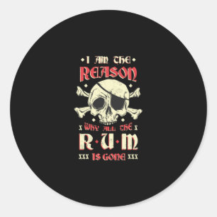 Sticker Rond Pirate de rhum
