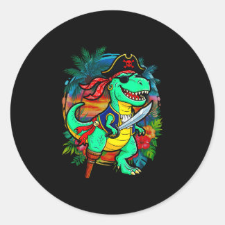 Sticker Rond Pirate dinosaur toddler boy funny kids costume