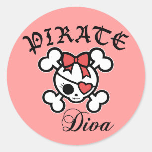 Sticker Rond Pirate Diva