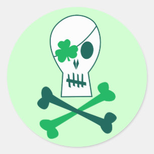 Sticker Rond Pirate du jour de St Patrick