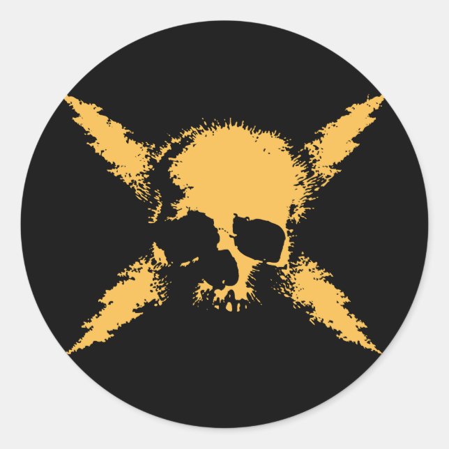 Sticker Rond Pirate électrique (Devant)