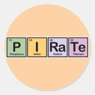 Sticker Rond Pirate en éléments