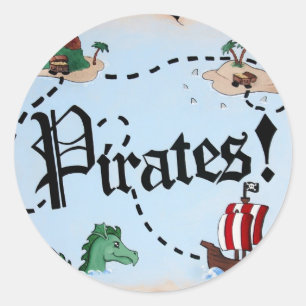 Sticker Rond Pirate map