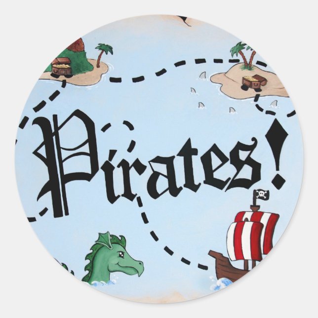Sticker Rond Pirate map (Devant)