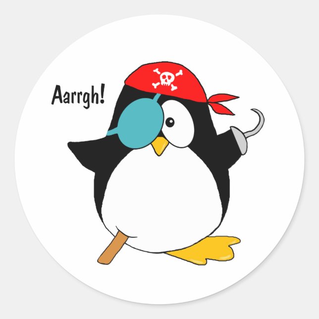 Sticker Rond Pirate Penguin (Devant)