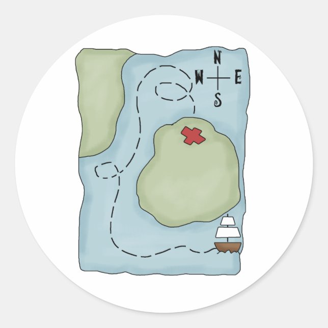 Sticker Rond Pirates ・ Carte des pirates (Devant)