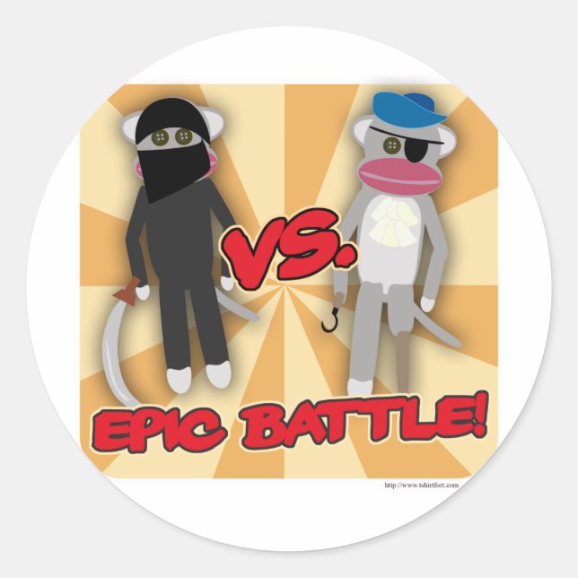 Sticker Rond Pirates Contre Singes Ninja (Devant)