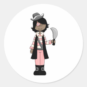 Sticker Rond Pirates roses ・ Pirate Girl #5