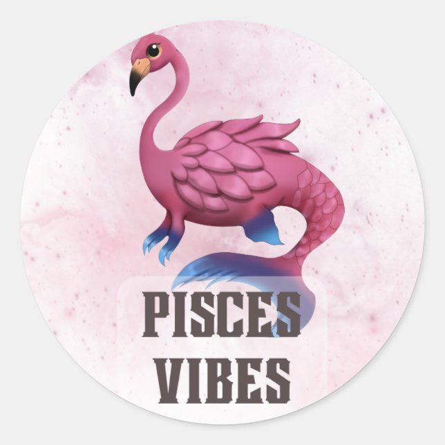 Sticker Rond Pisces Zodiac Decal pour les amateurs d'astrologie (Devant)