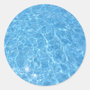 Sticker Rond Piscine Bleu Eau tendance Blank Modèle