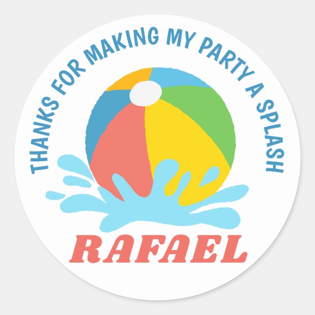 Sticker Rond Piscine Fête Anniversaire Garçon fille (Devant)