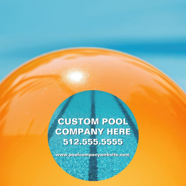 Sticker Rond Piscine Société Marketing Personnalisé (Créateur téléchargé)