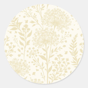 Sticker Rond Pissenlit Doux Blé Doré - Neutre