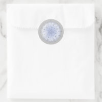 Pissenlit Floral Gris Bleu Blanc