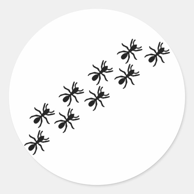 Sticker Rond piste de fourmis noire (Devant)