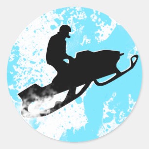 Sticker Rond piste de motoneige en poudre.