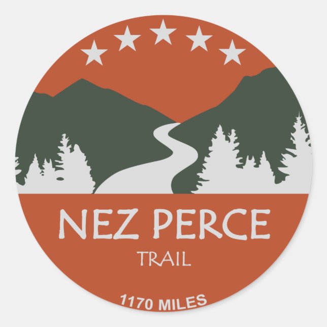 Sticker Rond Piste de Nez Perce (Devant)