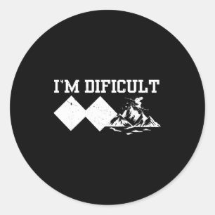 Sticker Rond Piste de ski alpin Ski de descente Skieur Sport Im