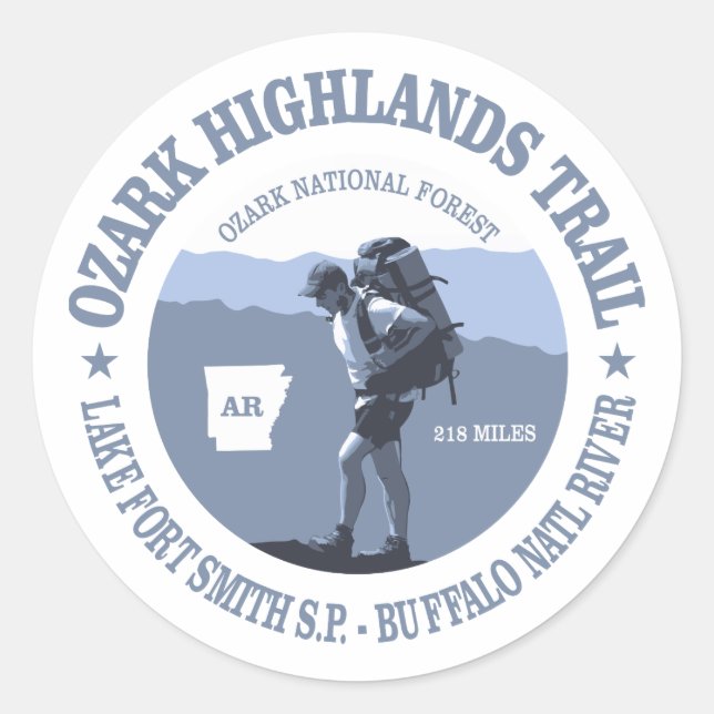 Sticker Rond Piste des Hautes-Terres d'Ozark (Devant)