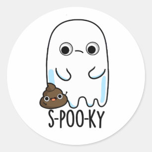 Sticker Rond Pistolet à balai pour fantôme S-poo amusant