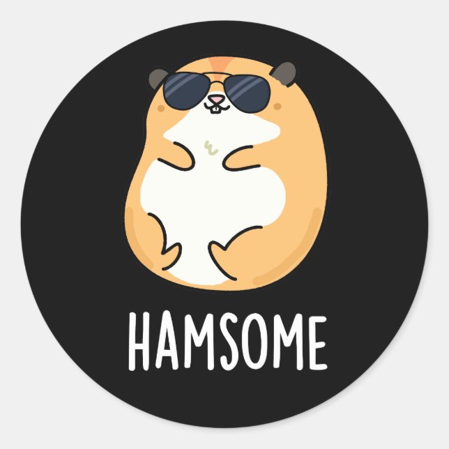 Sticker Rond Pistolet à hamster amusant pour jambon (Devant)