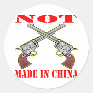 Sticker Rond Pistols Non Fabriqués En Chine