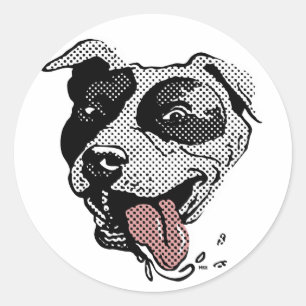 Sticker Rond Pit Bull Big Dot