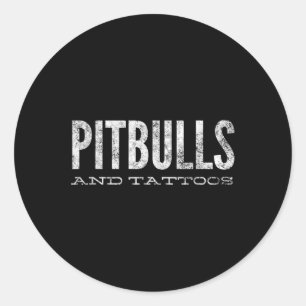 Sticker Rond Pitbulbes Et Tatouages Nouveautés Chien Cadeau_2