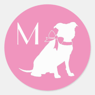 Sticker rond Pitbull Classic Pit Bull Chien Chien 