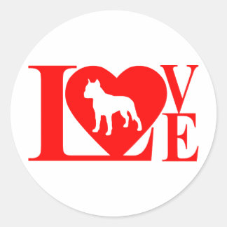 STICKER ROND PITBULL LOVE
