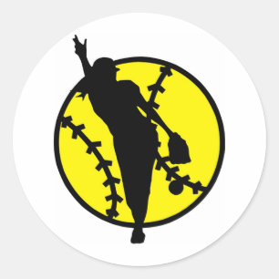Sticker Rond Pitcher de softball