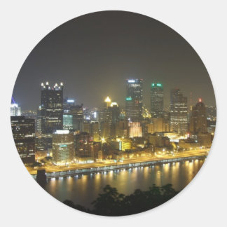 Sticker Rond Pittsburgh la nuit