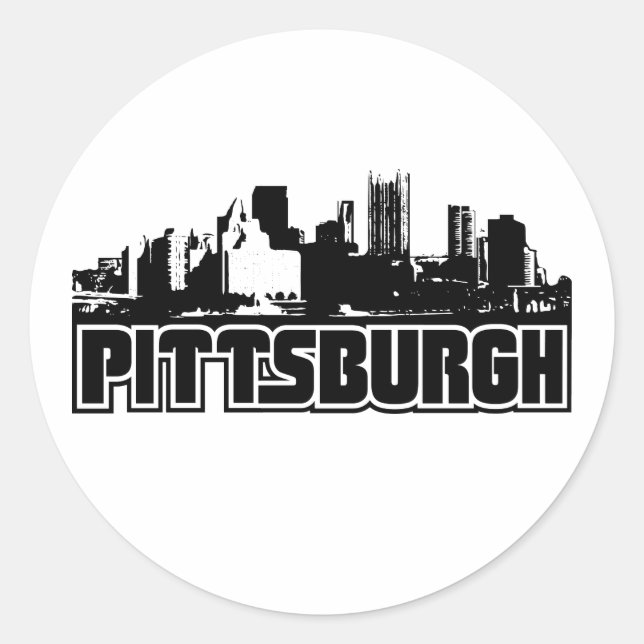 Sticker Rond Pittsburgh Skyline (Devant)