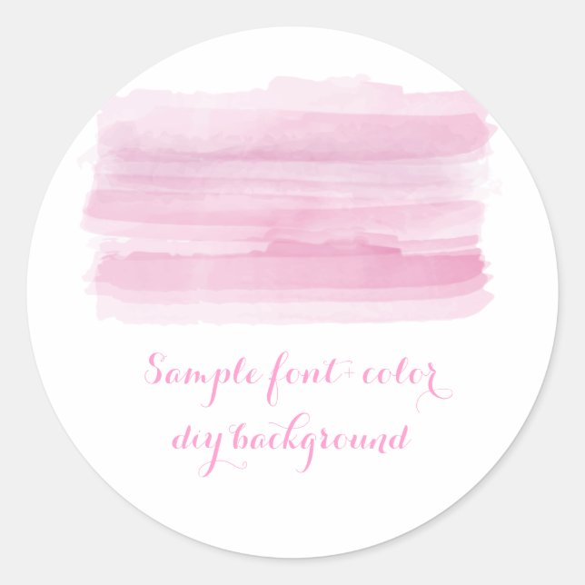 Sticker Rond PixDezine aquarelle numérique/rose (Devant)