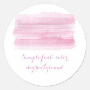 Sticker Rond PixDezine aquarelle numérique/rose