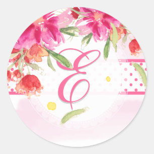 Sticker Rond PixDezine aquarelle peut fleur/do-it-yourself coul