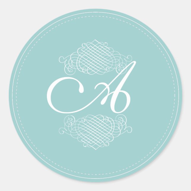 Sticker Rond PixDezine do-it-yourself monogramme+couleurs/parch (Devant)