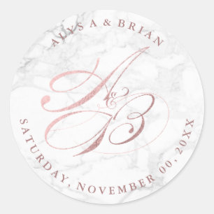 Sticker Rond PixDezine do-it-yourself Monogrammes/Marbre/Faux R