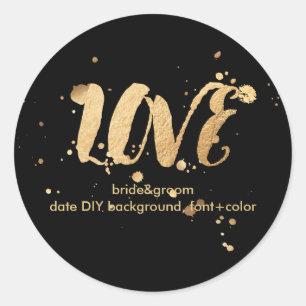 Sticker Rond PixDezine éblouit faux or/amour