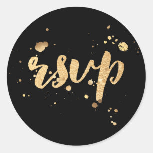 Sticker Rond PixDezine éblouit faux or/rsvp
