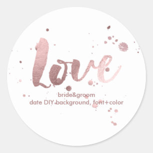 Sticker Rond PixDezine Faux Rose ébloui Or/amour