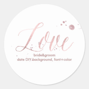 Sticker Rond PixDezine Faux Rose ébloui Or/amour