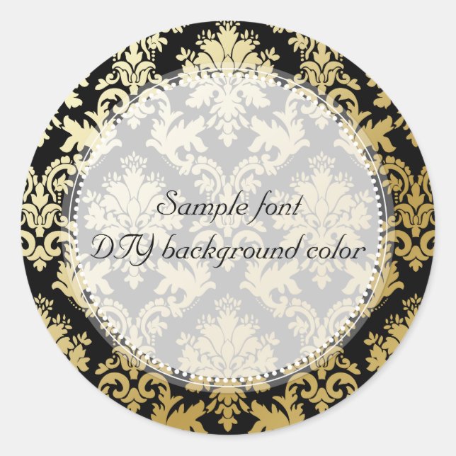 Sticker Rond PixDezine la paloma damask/do-it-yourself couleur  (Devant)