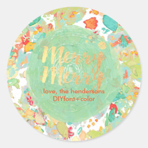 Sticker Rond PixDezine le jardin de sophie/aquarelle florale