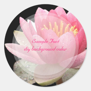 Sticker Rond PixDezine lotus rose / couleur de fond DIY