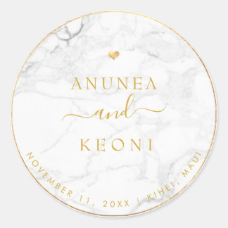 Sticker Rond PixDezine Marbre Faux Gold Heart
