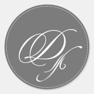 Sticker Rond PixDezine monogramme D, do-it-yourself couleur arr